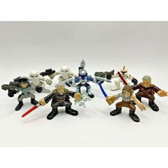 Star Wars Galactic Heroes Figures Snowtrooper, Anakin, Jango Fett Lot of 8 - Picture 2 of 11